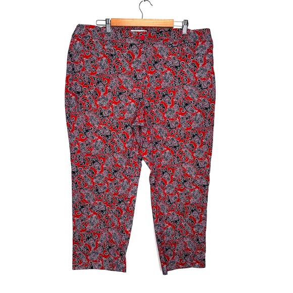 Talbots Pants - Talbots | Red Paisley The Perfect Crop Curvy Fit Pants Size 18W